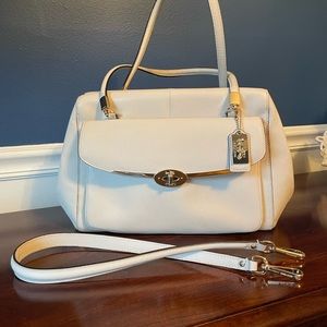 Coach Madison Madeline Saffiano Bag Parchment Satchel-excellent condition